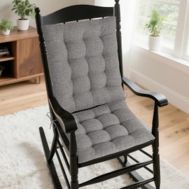 AddGrace Rocking Chair Cushions Indoor with Ties 21x17/17x17 Light Grey