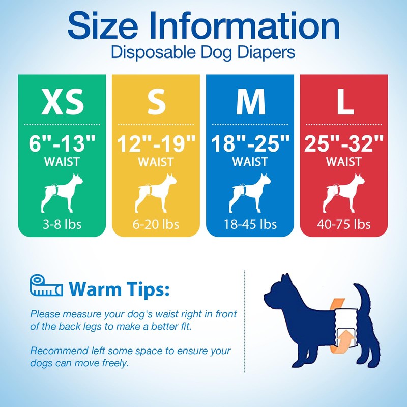 Pet Soft Disposable Male Dog Wraps - Dog Diapers for