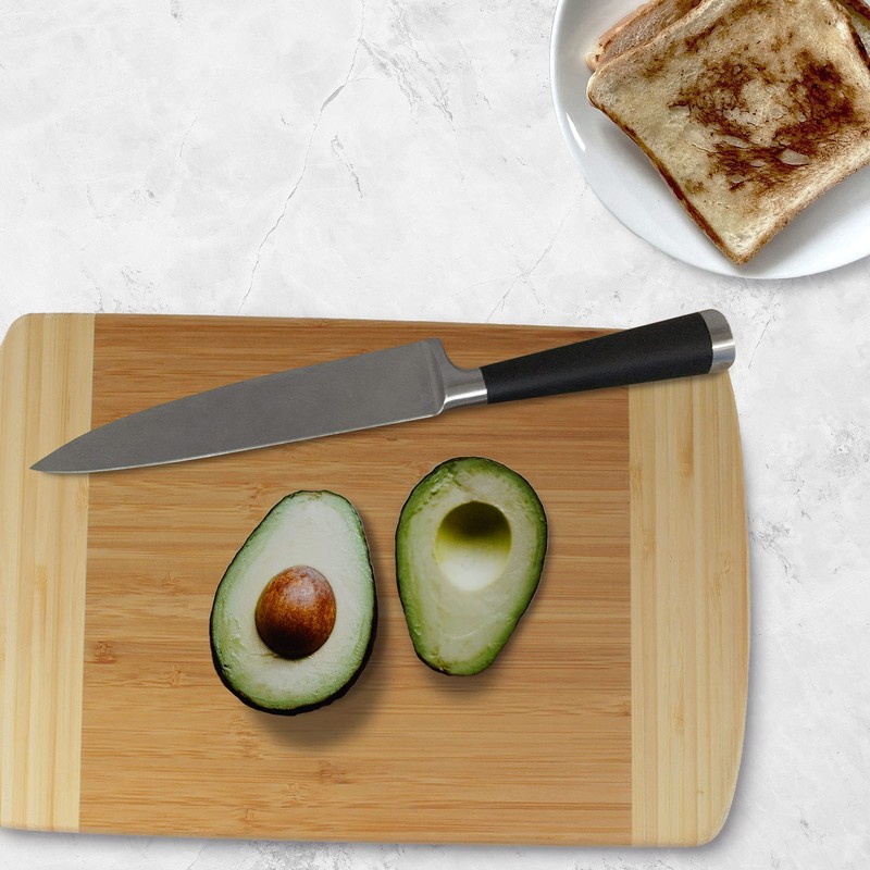 BambooMN Heavy Duty Premium Bamboo Two-Toned Cutting Board - 12"