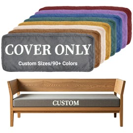 ColourTree Custom Size Cushion Cover, Slipcover Replaceable Bench/Chair Cushion Cover, Furniture/Window Seat Cover, 100+ Colors/Fabrics Can Choose (Custom Size Cover) (5 Inch Thick)
