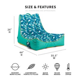 Captain's Float 2.0 W/Cupholder Tropical Palm Double Sided Mesh Cover