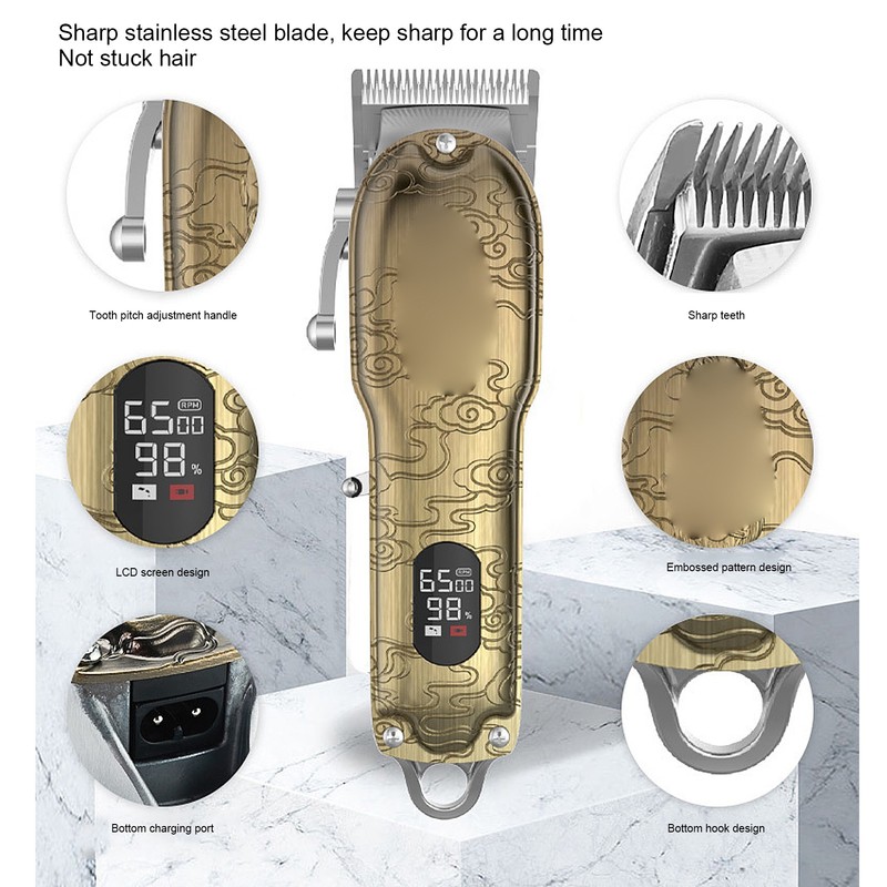 Electric Hair Clipper Set LCD Digital Men Beard Trimmer Barber