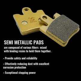 S SYUU Motorcycle Front Rear Brake Pads Compatible with Yamaha FJR1300 FJR 1300 2006-2018 XV1900 XV 1900 A Midnight Star 2011-2016 FA423F FA319R