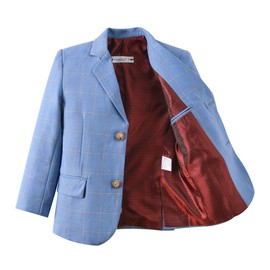 YuanLu - Traje formal para niños con chaleco y pantalones para niños, 3pc-Plaid Blue, 2 Años