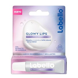 LABELLO Bálsamo Labial Glowy Lips Clear 4.8gr, con Extracto de Magnolia