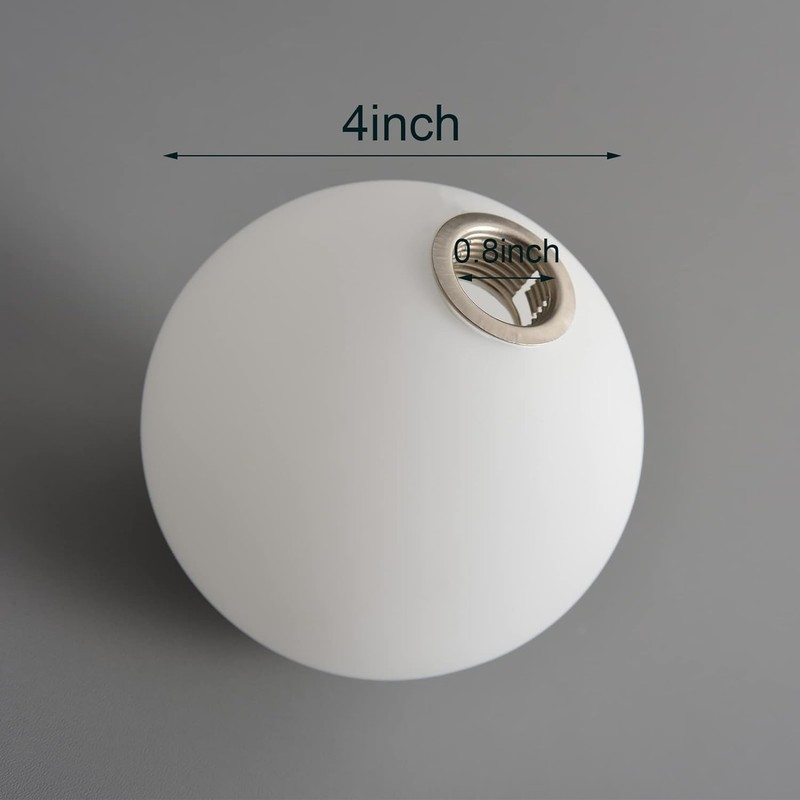 Lighting Replacement Glass Lampshade 4 Inch Milky White Glass Dome