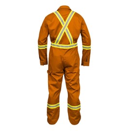 Flame Resistant FR High Visibility Hi Vis Coverall - 88% C/12% N (2X-Large, Orange)