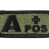 Type A + Tactical Blood Type Embroidered Velcro Patch Olive