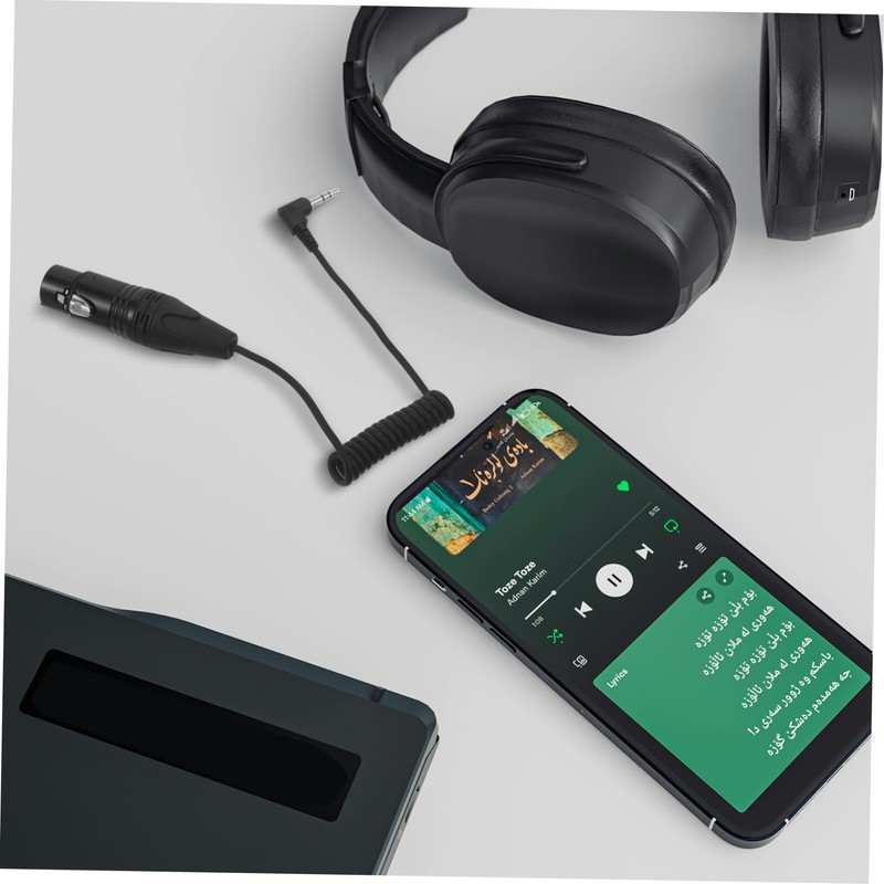 Gatuida Spring Retractable 3.5mm to XLR Microphone Connection Cable 50cm