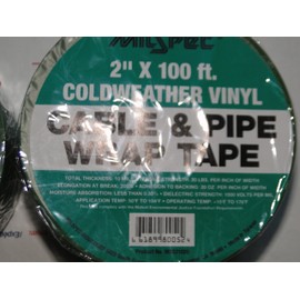 COLDWEATHER VINYL CABLE & PIPE WRAP TAPE 10 MILS 2" x 100ft. GREEN(1 ROLL)