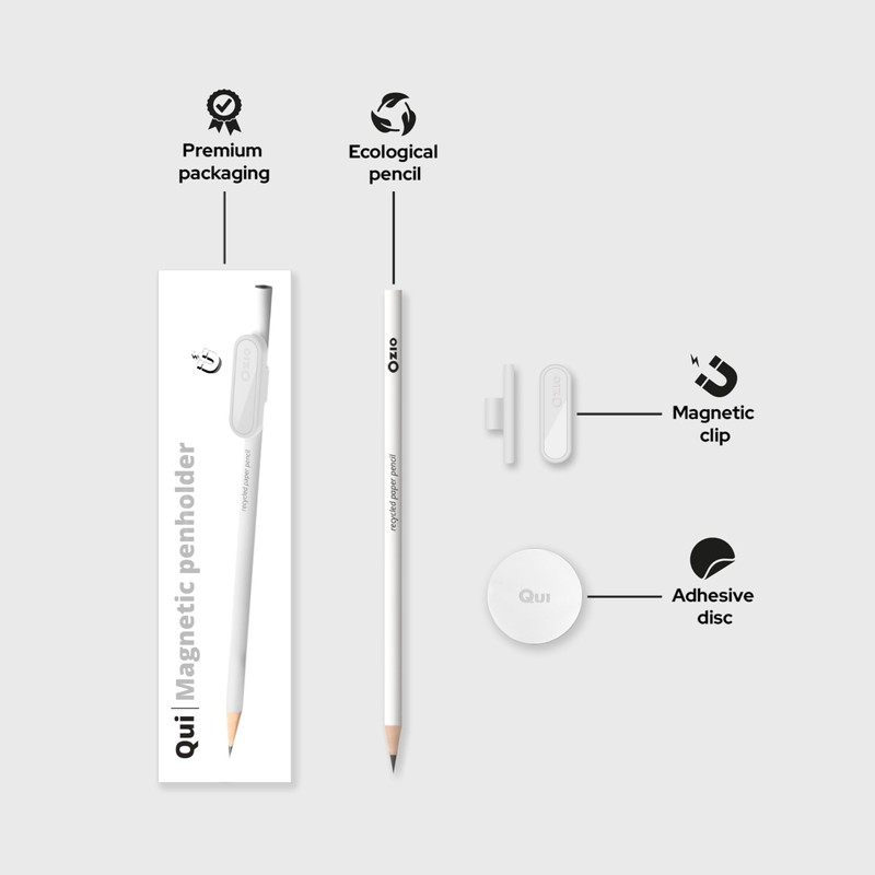 Ozio Magnetic Pen Holder, Fridge Pen Holder, Pencil Clip with