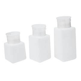BIUDECO 3pcs Alcohol Dispensers Push-Type Anti-Static Bottle Pumping Feature Leak-Proof for Nail Remover Cosmetics