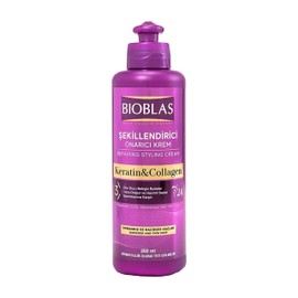 Bioblas Repairing Styling Cream - Keratin & Collagen for Defined Curls, Visible Volume & Intensive Care - 250 ml