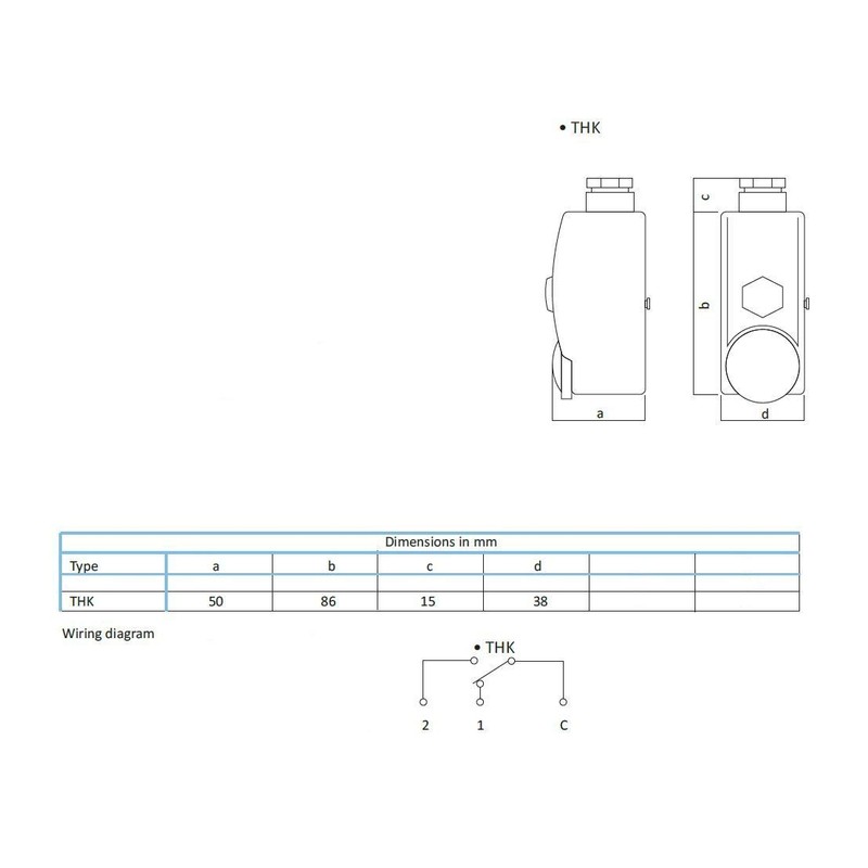 THERMIS Room Thermostat with Capillary Sensor THK, 0-90°C Capillary Length