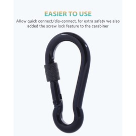 SEPWIK Carabiner Clips, 316 Stainless Steel Carabiner Clip, Heavy Duty Carabiner Hooks, Keychain Carabiners, Multi-Purpose Spring Snap Hook for Dog Leash, Outdoor Camping, Swing, Hammock