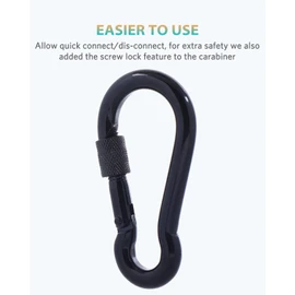 SEPWIK Carabiner Clips, 316 Stainless Steel Carabiner Clip, Heavy Duty Carabiner Hooks, Keychain Carabiners, Multi-Purpose Spring Snap Hook for Dog Leash, Outdoor Camping, Swing, Hammock