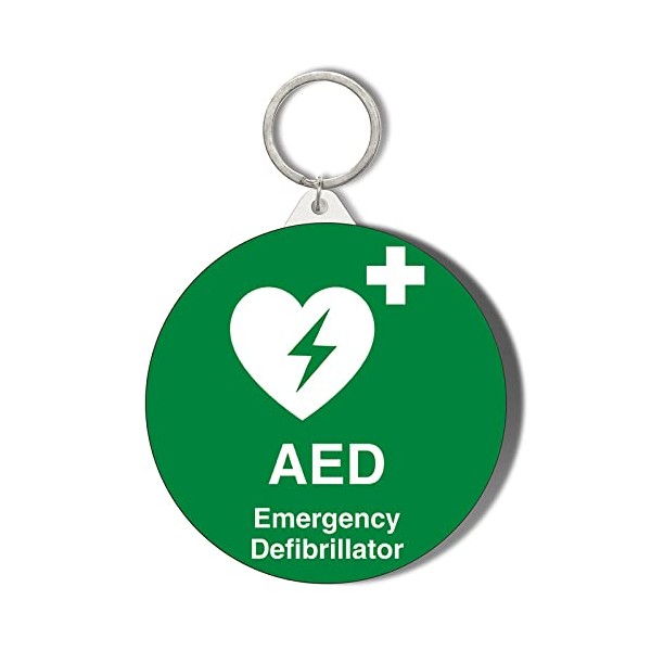 Gift Insanity FIRST AID - AED - Automated External Defibrillator - green 45mm Keyring