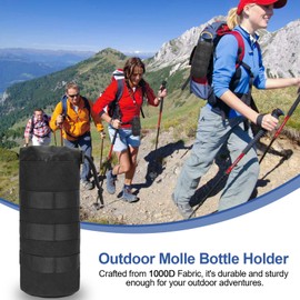 EEEKit Pack of 2 Tactical Bottle Holder, Molle Water Bottle Holder, Water Bottle Bag, Military Water Bottle Bag for Hiking, Biking, Running, Camping (Black)