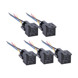 CGEAMDY 5 Pieces 5 Pin Car Relay, Car Relay Normally Open Normally Closed Power Made of Fuel From Universal, Car Relay with Wiring Harness Socket, DC 12 V 5-Pin Car Relay with Socket