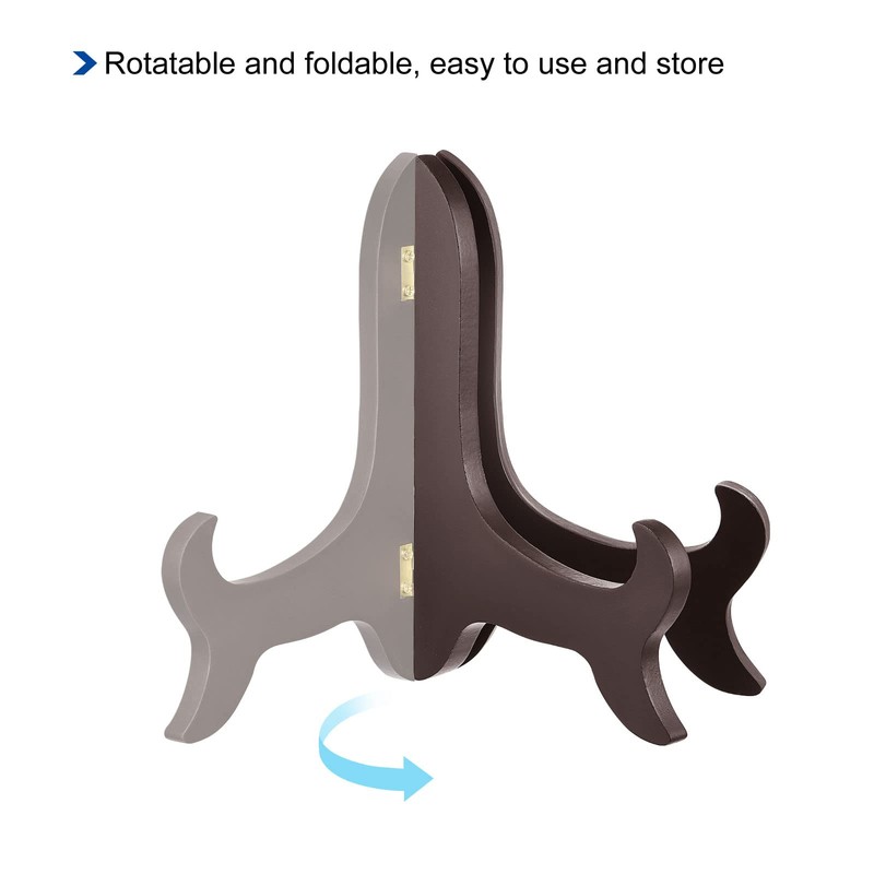 sourcing map 2pcs 8" Easel Plate Holder, Wooden Folding Display