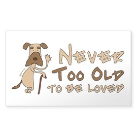 CafePress Senior Dog Adoption Rectangle Sticker Rectangle Bumper Sticker Car Decal