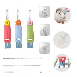 EMUYGIU 3-in-1 Cup Lid Cleaning Brush Set, Portable Rotatable Scrubber for Baby Bottles