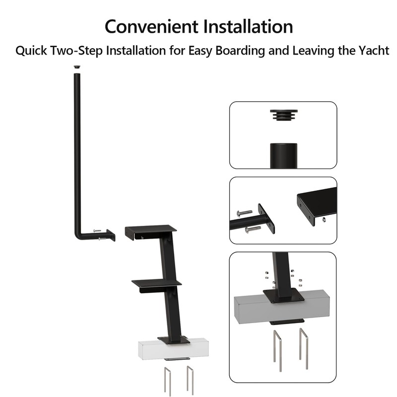 BUYYAH Trailer Step with Handle, Dual-Step Universal Boat Hauler Step,