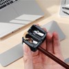 2 PCS fKiZanthene Eyeliner Sharpener, 2-Hole Makeup Sharpener, Compact Eyebrow