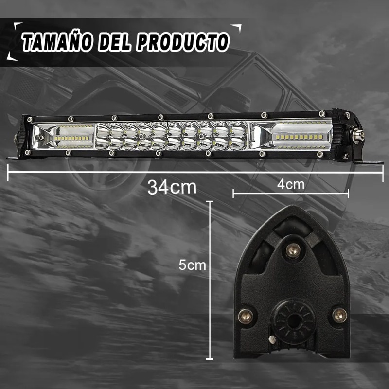 Barra Slim 40 Led 120w 13pulgadas Blanco Ambar Estrobo