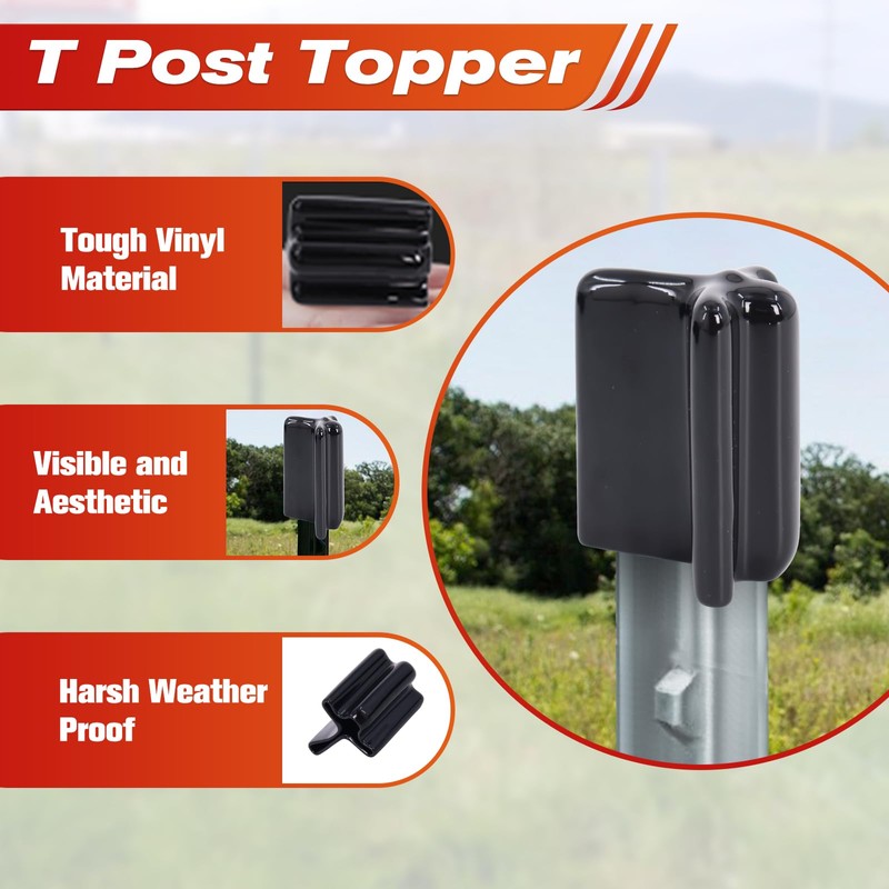 50 Pcs Safe T Post Caps, Vinyl T Post Topper