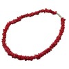 Tiger Smile Real Chips Puka Shell Necklace 18" Red