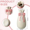 Jingmore Bow Vase, 9.3 Inch White Ceramic Flower Vase with