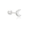Basic Moon Silver Piercing OTEP24703N White / 베이직 문 실버