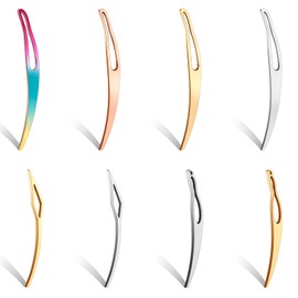 8Pcs Interlocking Tool for Locs & Sisterlocks - Retighten Tool & Bent-Hook Shape Loc Needle for Maintaining Dreadlocks & Hair Extensions (4 Colors)