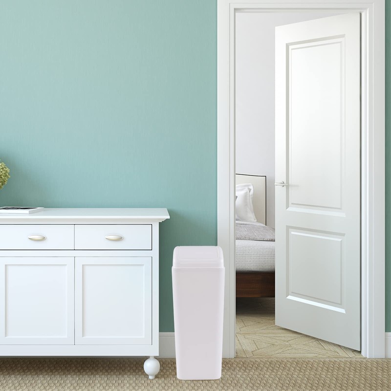 Joyeen Plastic Waste Bin with Swing Lid, 14 Liter Garbage