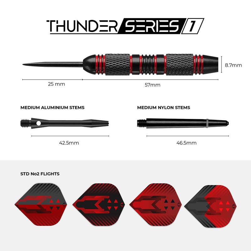 Darts Corner X1066 Thunder | 24 Piece Steel Tip Dart
