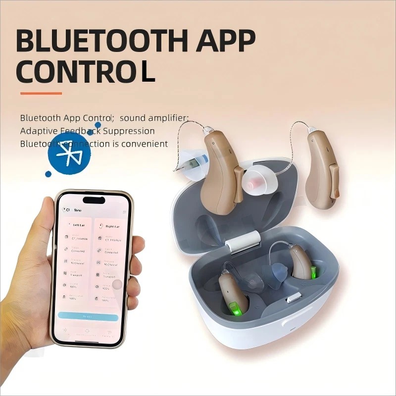 ClearTone RIC Hearing Aids For Seniors Rechargeable Bluetooth-With Phone App