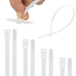 Armpow Pack of 100 7.6 mm x 300 mm Cable Ties Reusable UV-Resistant Strong Nylon Removable Cable Ties with 50 kg Tensile Strength (White)