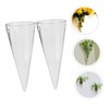 RORPOIR 2Pcs Wall-mounted Cone Vase Hydroponic Planter Clear Decorative Hanging