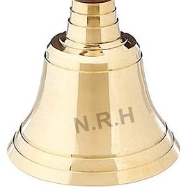 Solid Brass Wooden Handle Bell School & Dinner Classice Bells Nautical Gift Item