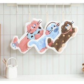 Emotional cat hand towel Kitchen towel pink cat 2ea