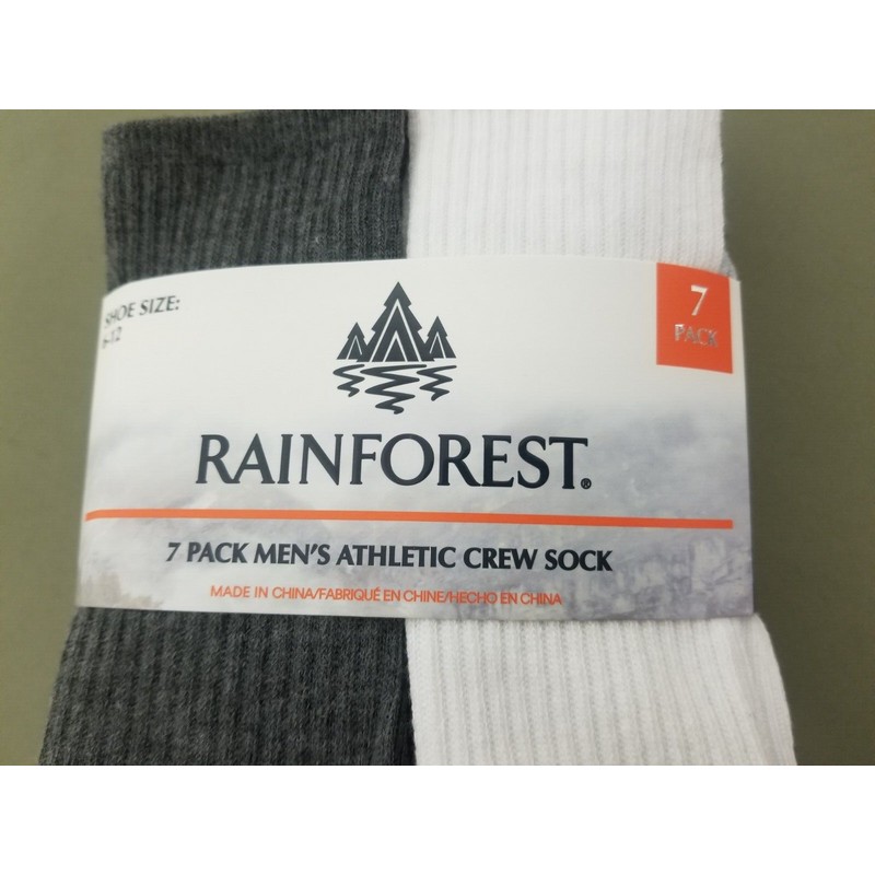 rain forest New Rainforest Mens 7 Pack Athletic Crew Socks.