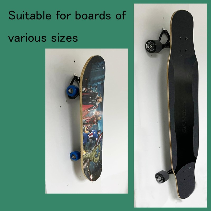 Pmsanzay 2 Pack Universal Skateboard Wall Mount Rack. Horizontally/Vertically Wall