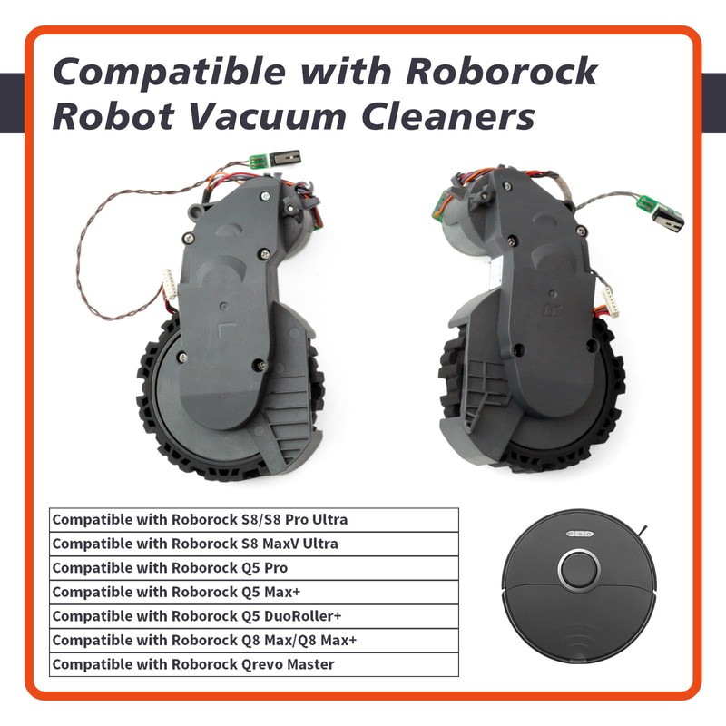 Mhrxusd Robot Vacuum Cleaner Wheels Kit Replacement for Roborock S8/S8