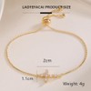 LAOYEFACAI 18K Gold Silver Mini Cross Bracelet Stainless Steel Chain