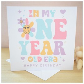 Happy 1st Birthday Card | Taylor Era Birthday | In My 1 Year Old Era | Eras Card | First Bday Daughter Niece Cousin Best Friend Card | 148mm Square Modern Greeting Card