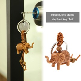 ECSiNG 2 Pieces Lucky Key Fob Creative Animals Key Fob Decorative Key Ring Accessories for Car Keys Room Keys, brown