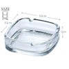 Toyo Sasaki Glass P-05536/62-6761-91 Glass Square Ashtray, Clear, 3.7 x