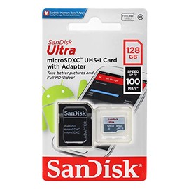 SanDisk Ultra microSDXC Memory Card 128GB UHS-I, Read: up to 80MB/s + Adapter SD