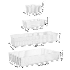 Drawer Organizer Small Items, Compact Lightweight Accessory for Travel and Daily Use - SEWACC 10pcs Drawer Trays 4